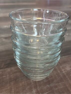 5 The Pampered Chef Clear Glass Measuring Prep Bowls - 3/4 Cup/175 ml